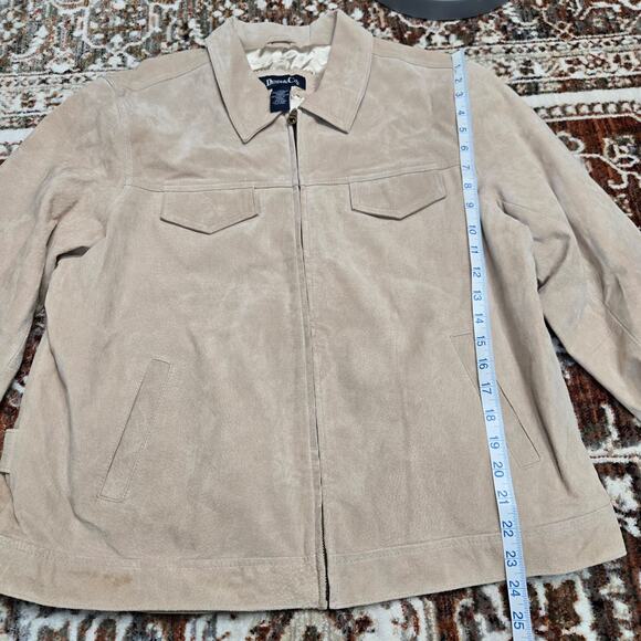 Denim & Co Leather Zip Up Jacket Brown Tan Buckle Accent - Picture 3 of 9